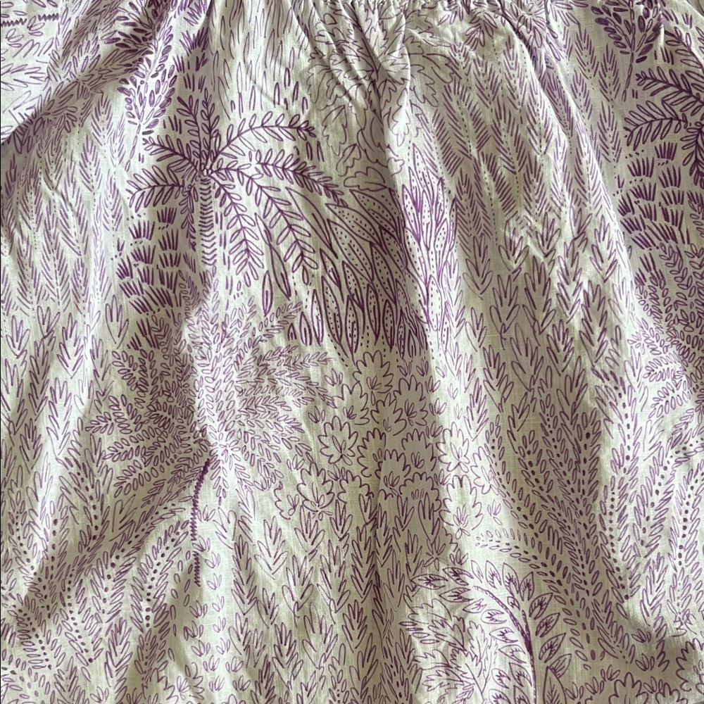 Talbots Lavender Printed Smocked Yoke Blouse - Picture 5 of 7